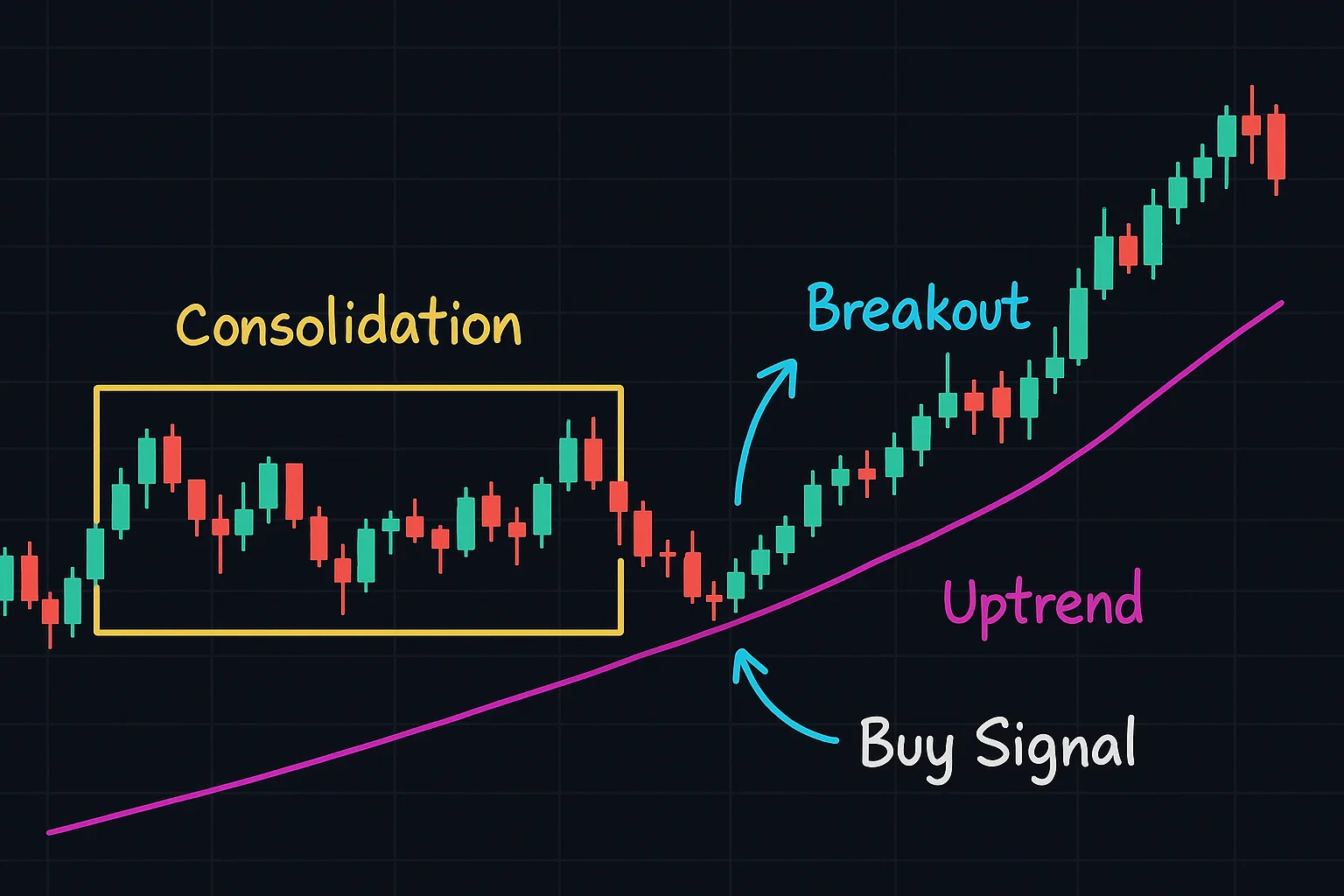 A trading chart overlaid with annotations and notes directly