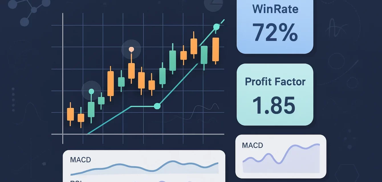 A visual representation of a trading chart overlaid with dat