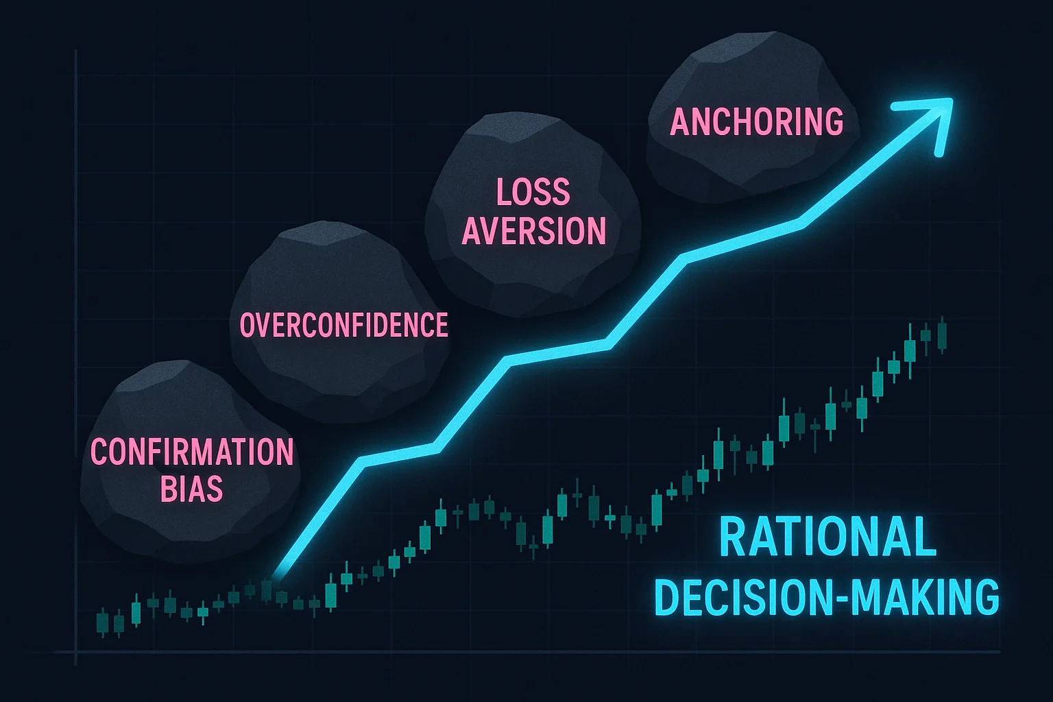 A visual representation of common trading biases (e.g., conf