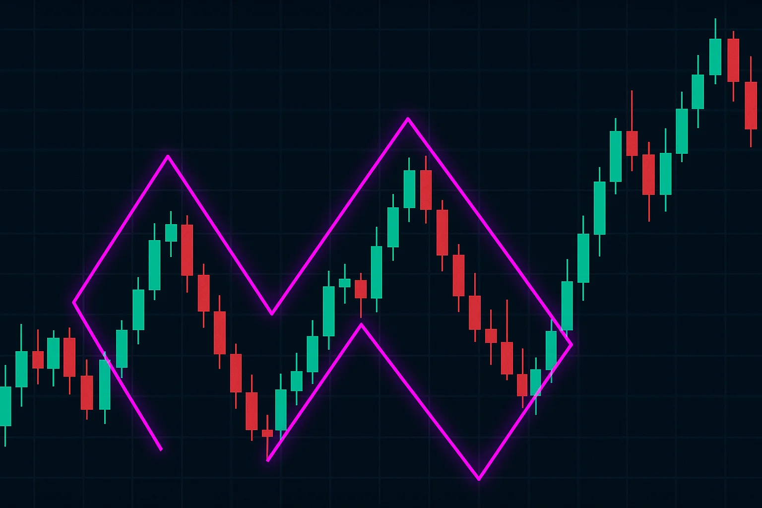 A series of connected dots forming a clear, repeating patter
