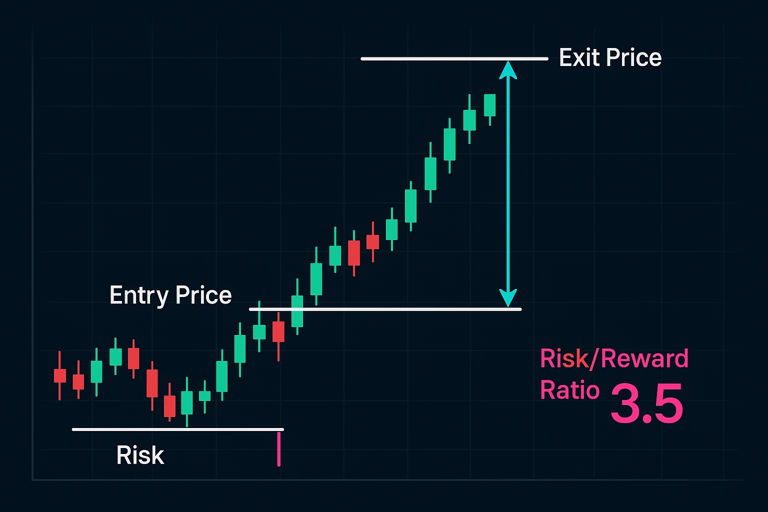 A chart or graph displaying key data points (entry price, ex