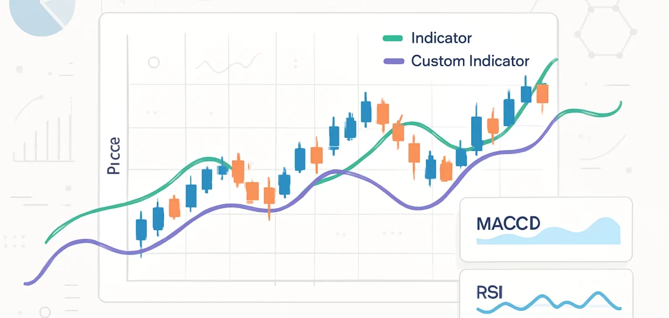 A simplified chart displaying price data with a custom indic