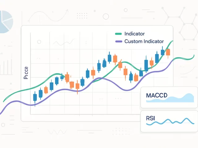 A simplified chart displaying price data with a custom indic